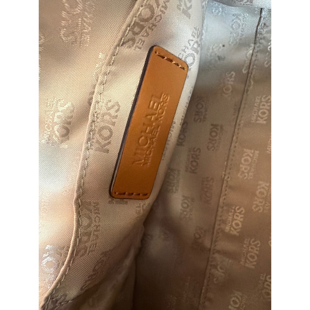 Michael Kors Signature Logo Satchel and Wallet Set Brown Tan Gold Hardware - Picture 14 of 15